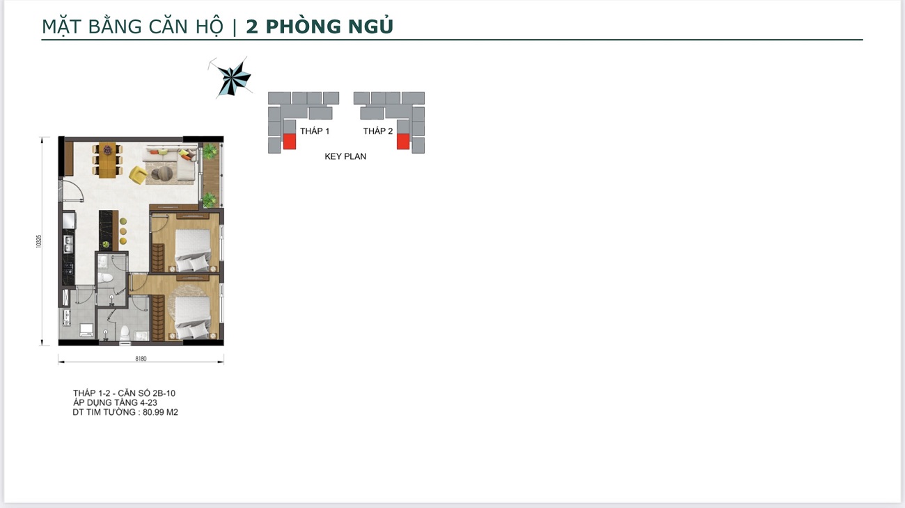 Mặt bằng căn hộ 3PN Essensia Sky Phú Long Nhà Bè